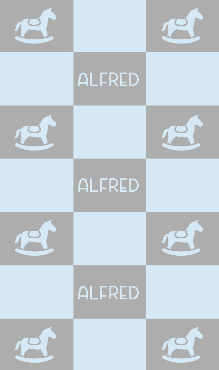 Alfred Cot Blanket - Pewter/Ice Blue