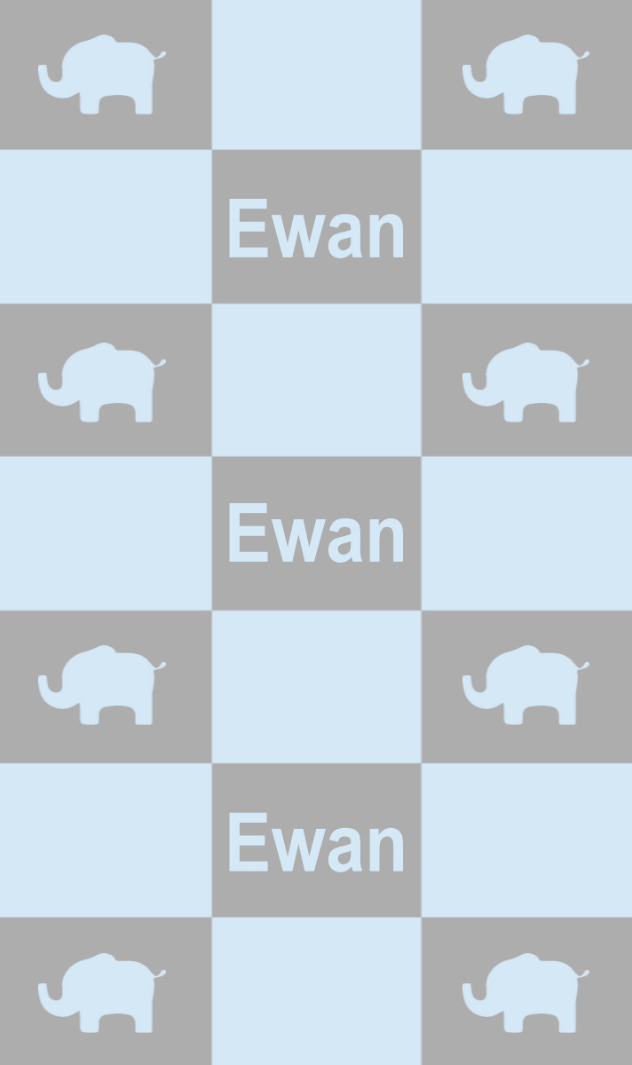 Ewan Cot Blanket - Pewter/Ice-Blue