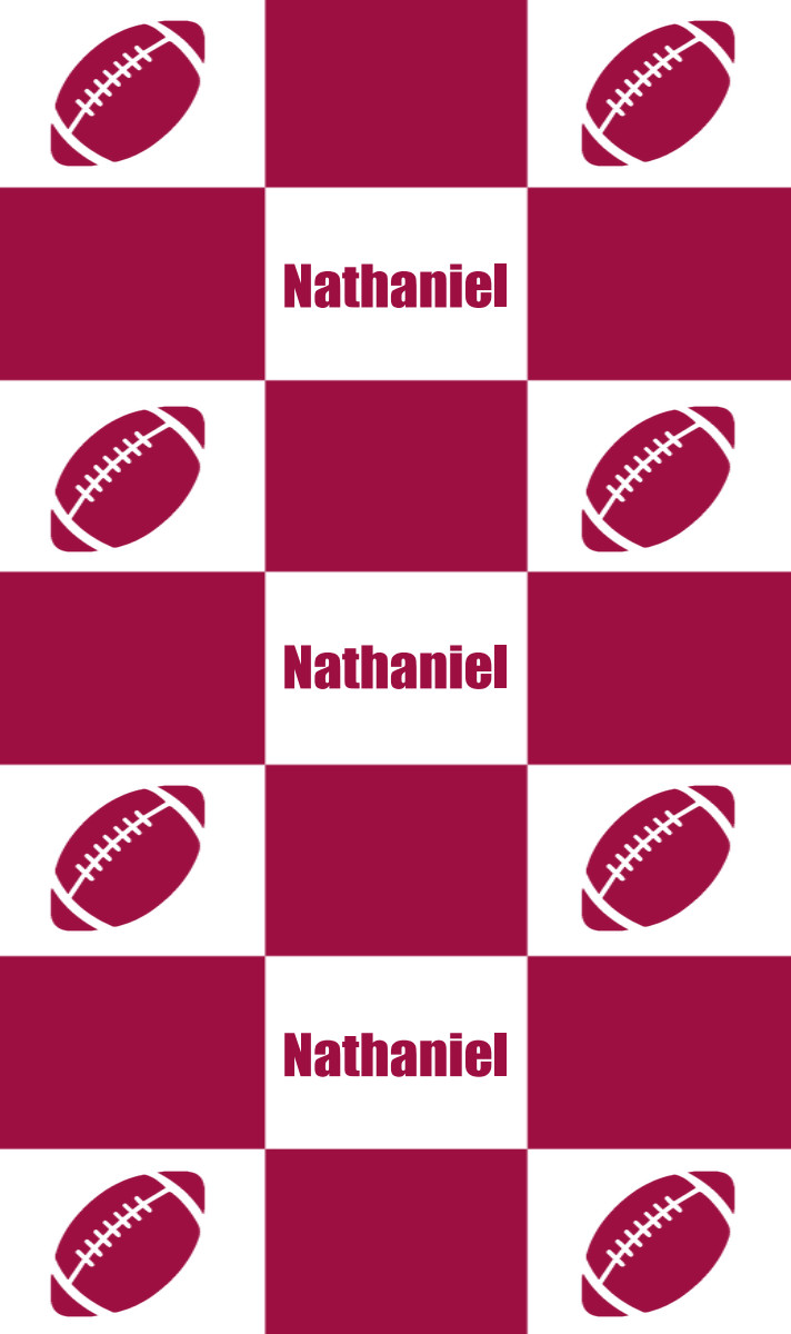 Nathaniel Cot Blanket - White/Maroon