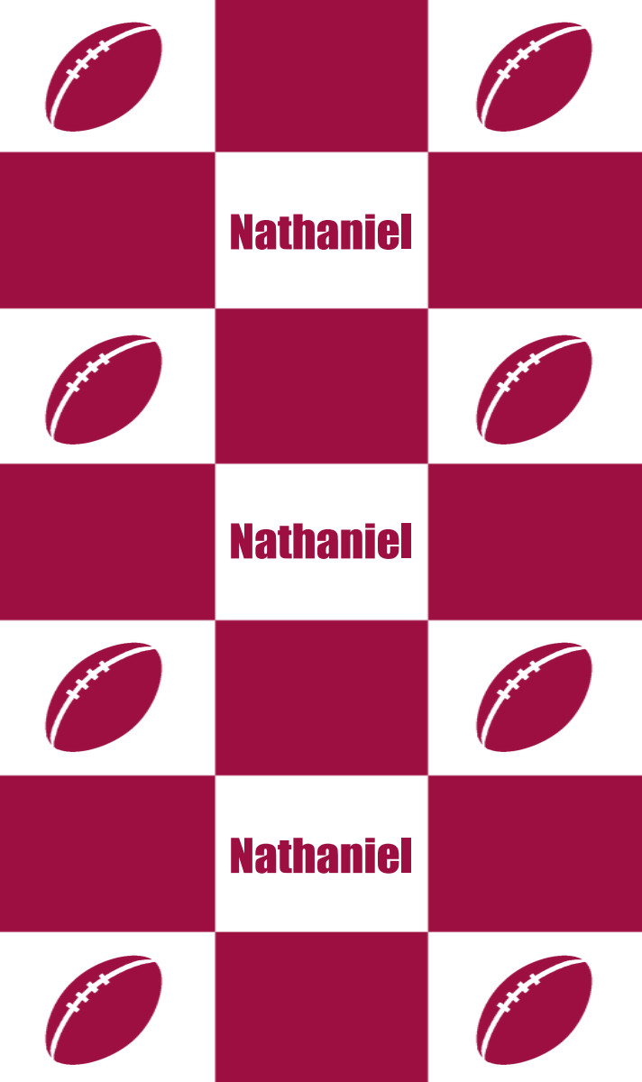 Nathaniel Cot Blanket - White/Maroon