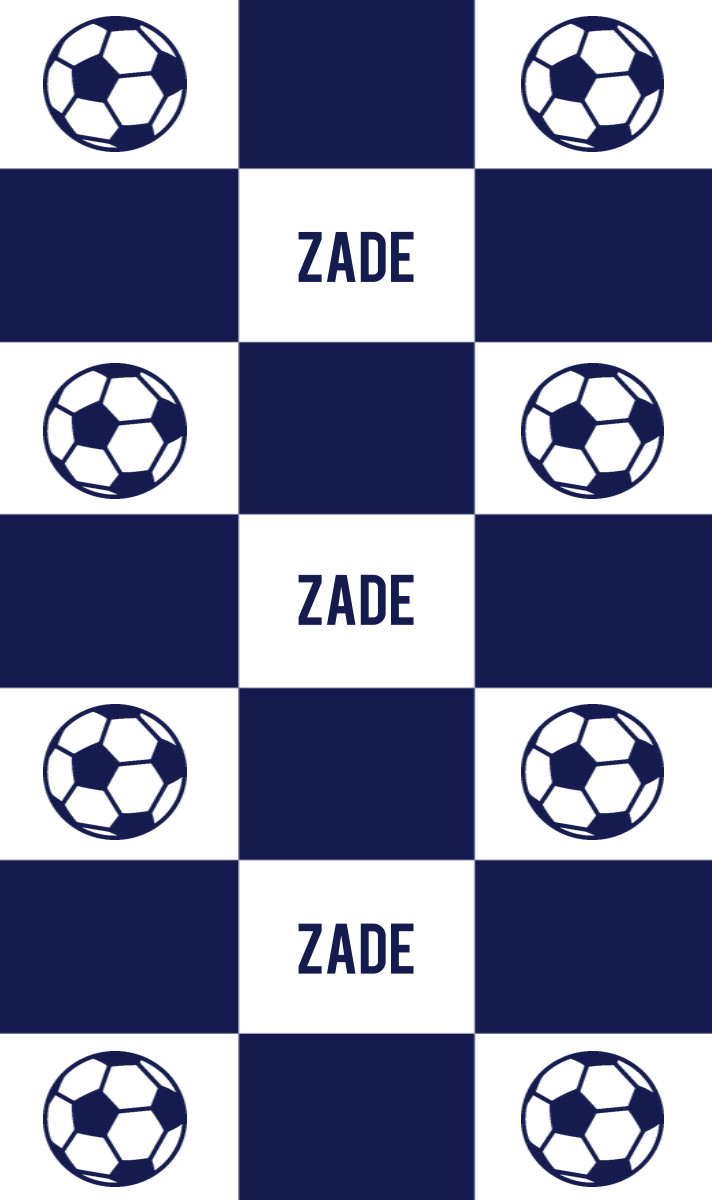 Zade Cot Blanket - White/Navy