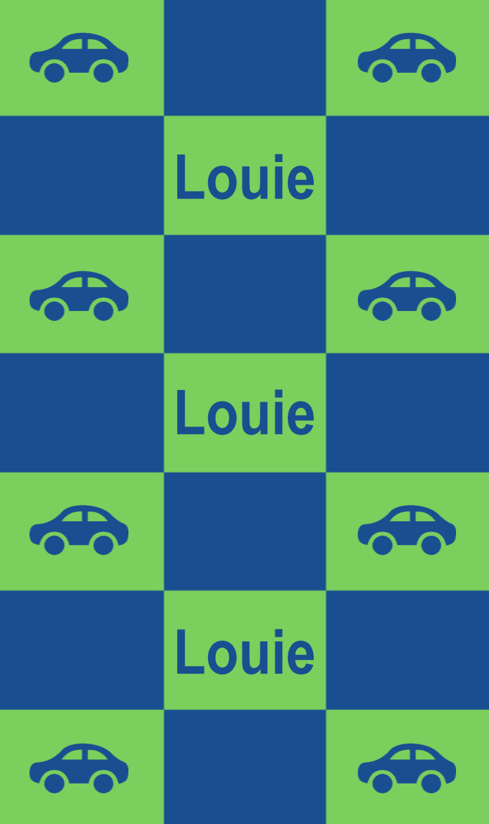 Louie Cot Blanket - Lime/Royal-Blue with Minor Defects