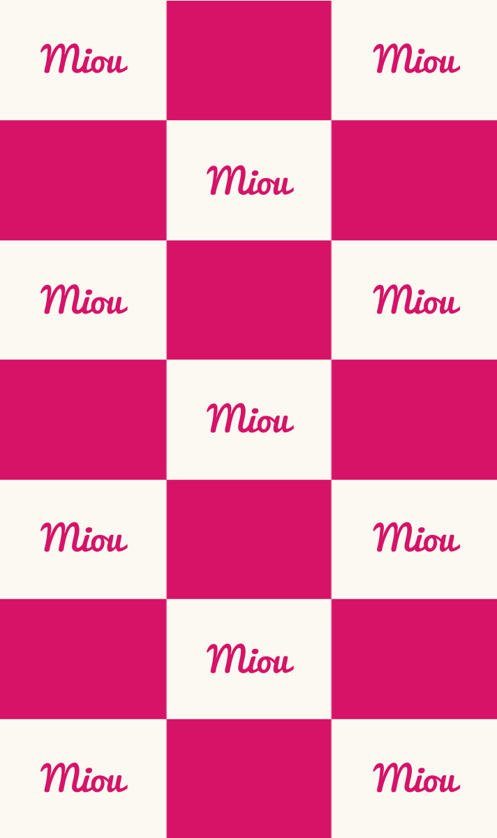 Miou Cot Blanket - Eggshell/Magenta
