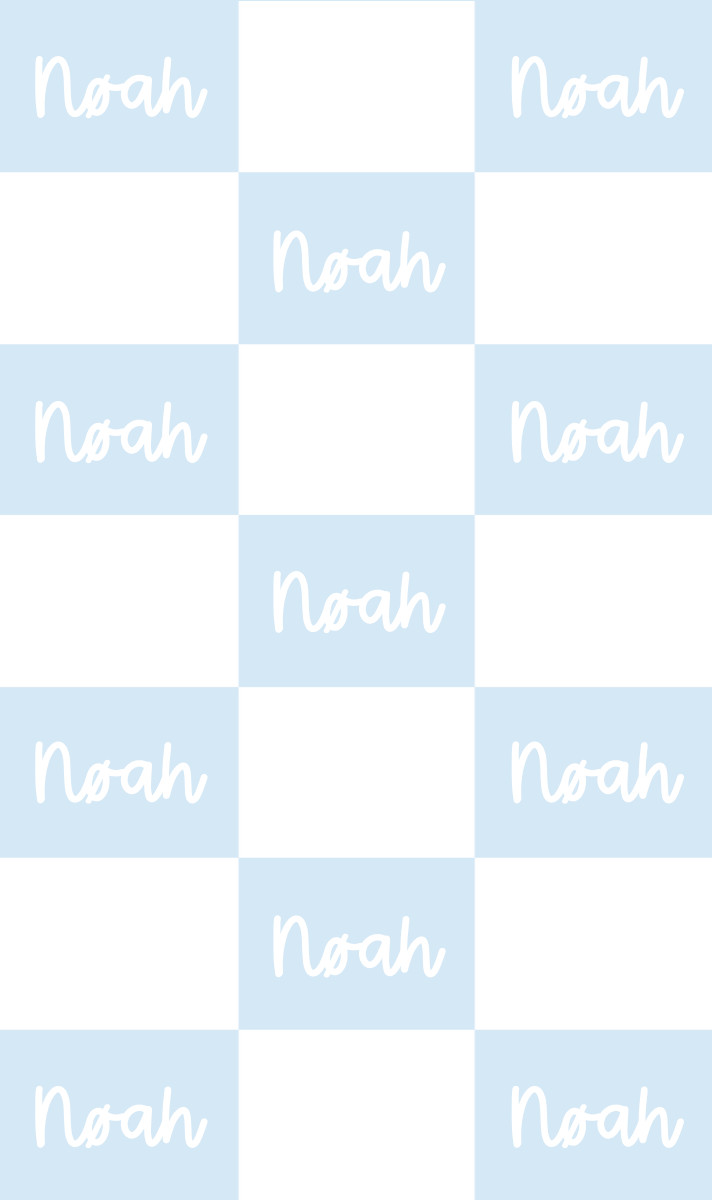 Noah Cot Blanket - Ice-Blue/White