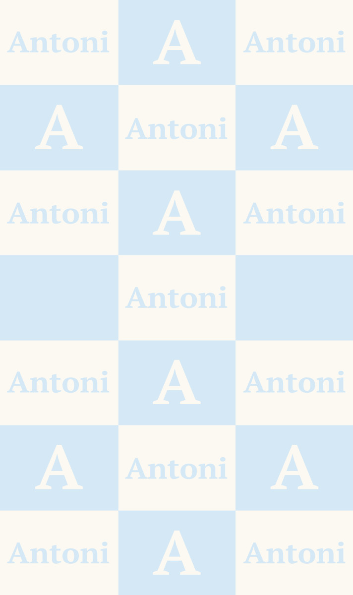 Antoni Cot Blanket - Eggshell/Ice Blue