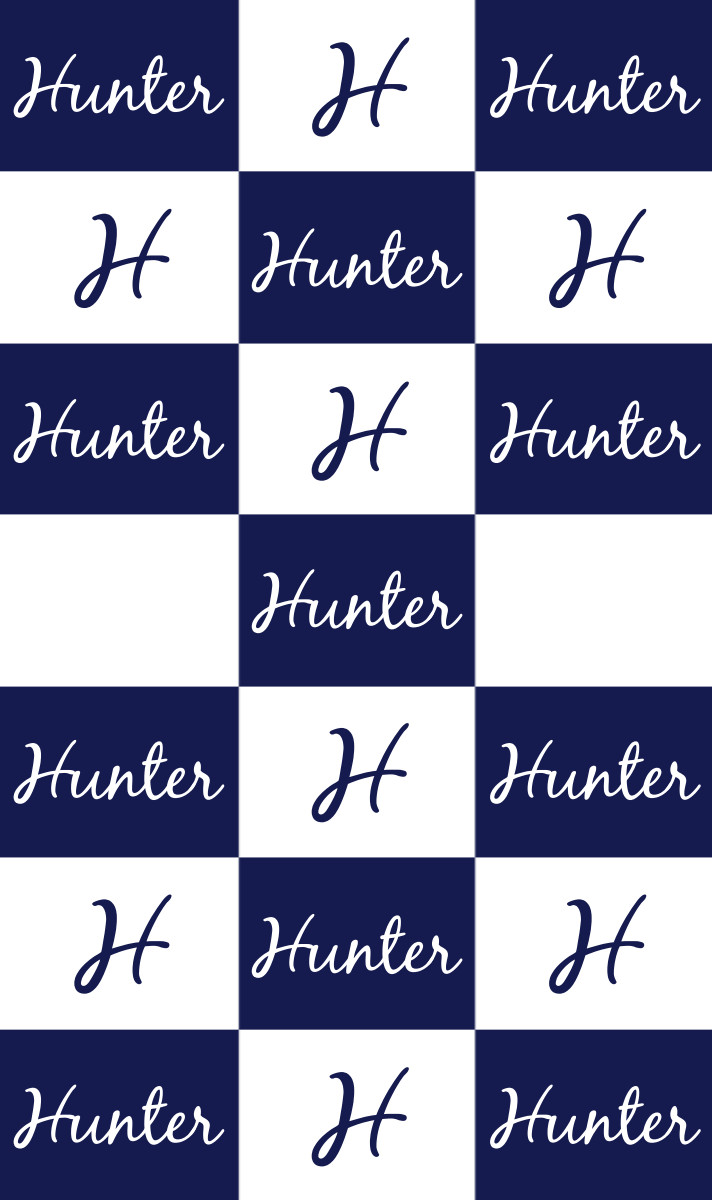 Hunter Cot Blanket - Navy/White