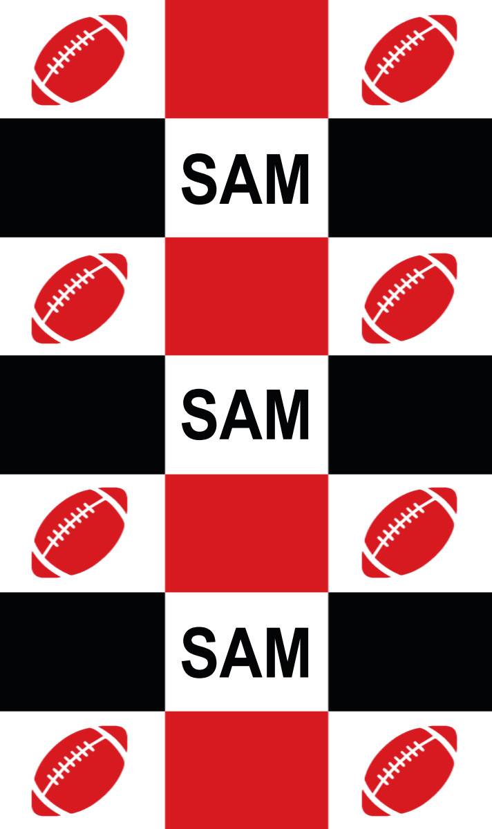 SAM Cot Blanket - White/Black/Red