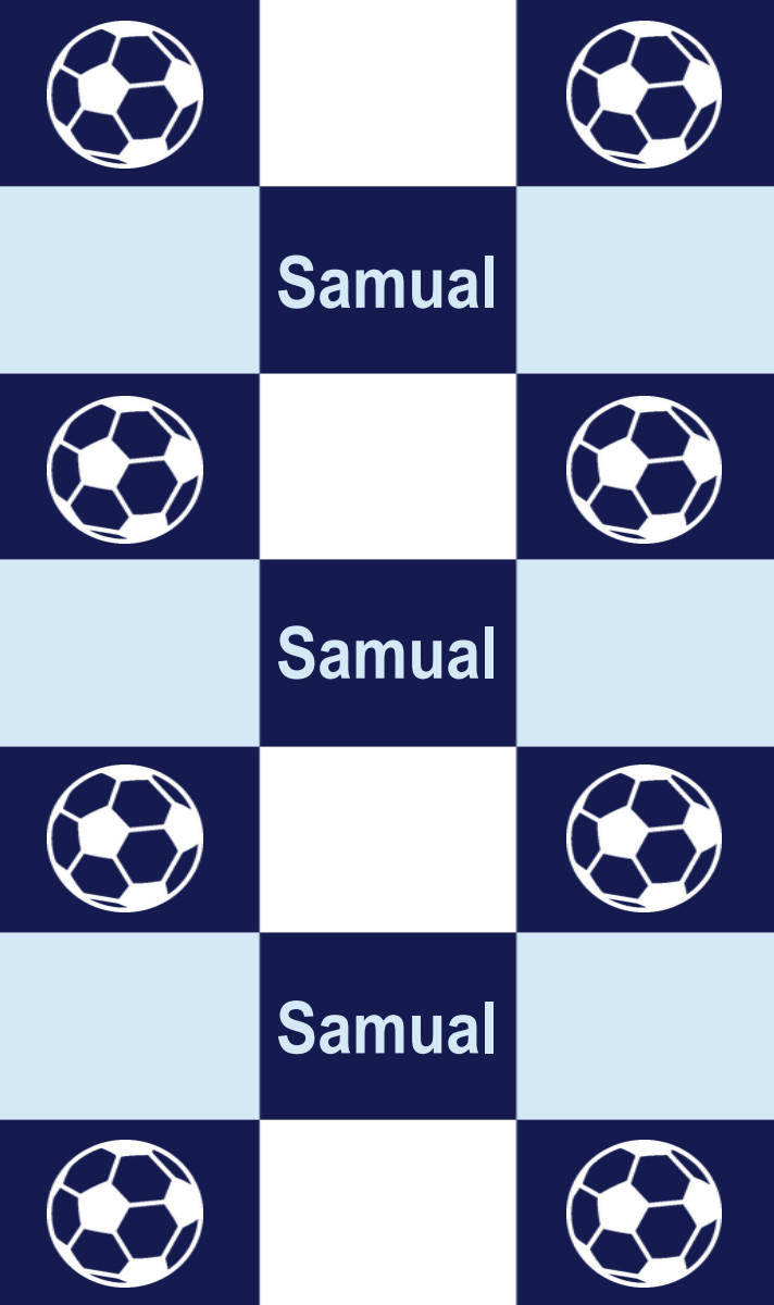 Samual Cot Blanket - Navy/Ice Blue/White