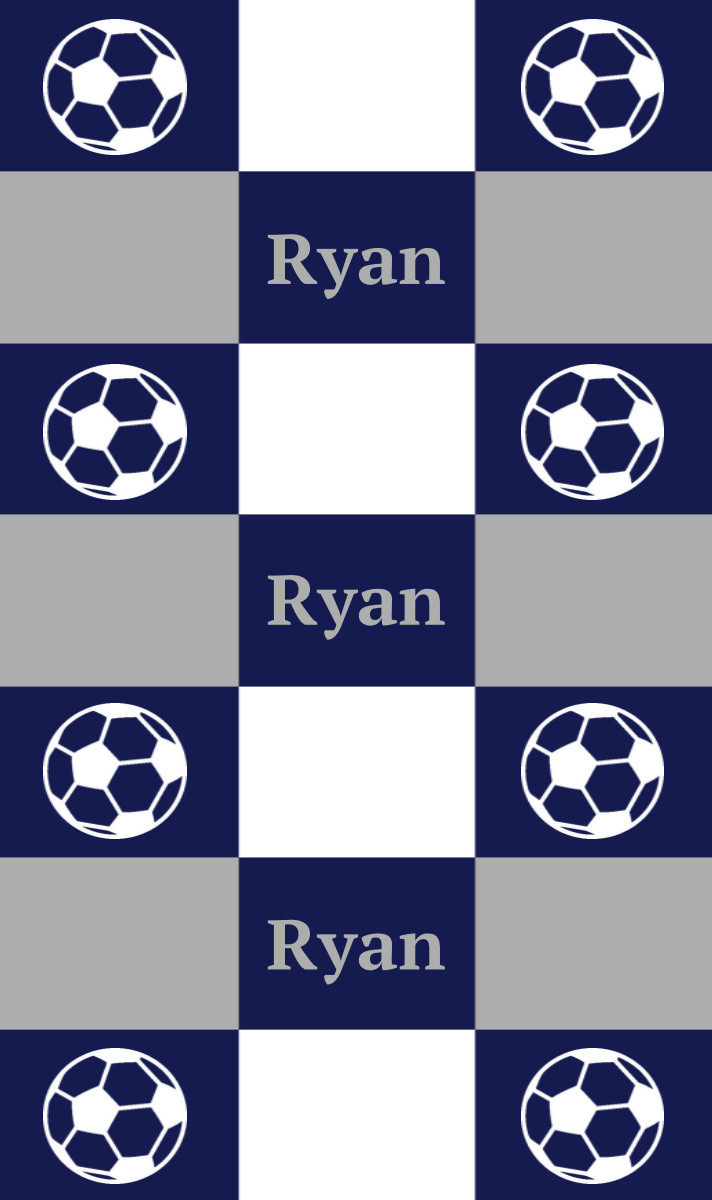 Ryan Cot Blanket - Navy/Pewter/White