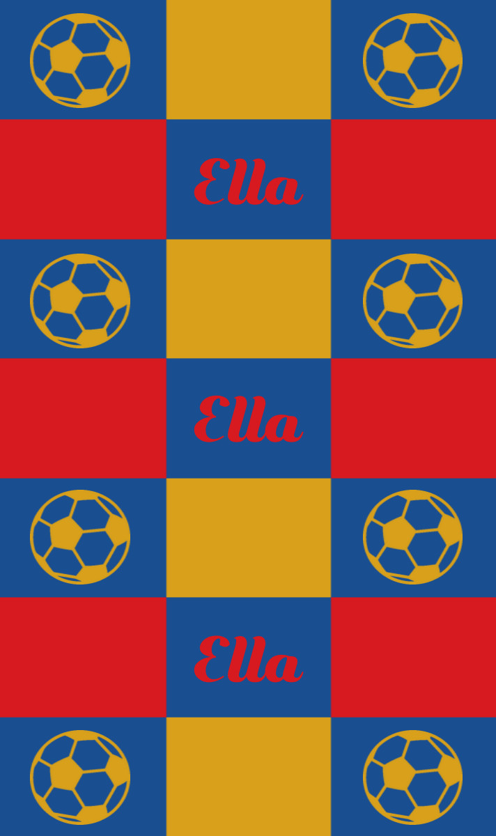Ella Cot Blanket - Royal Blue/Red/Mustard