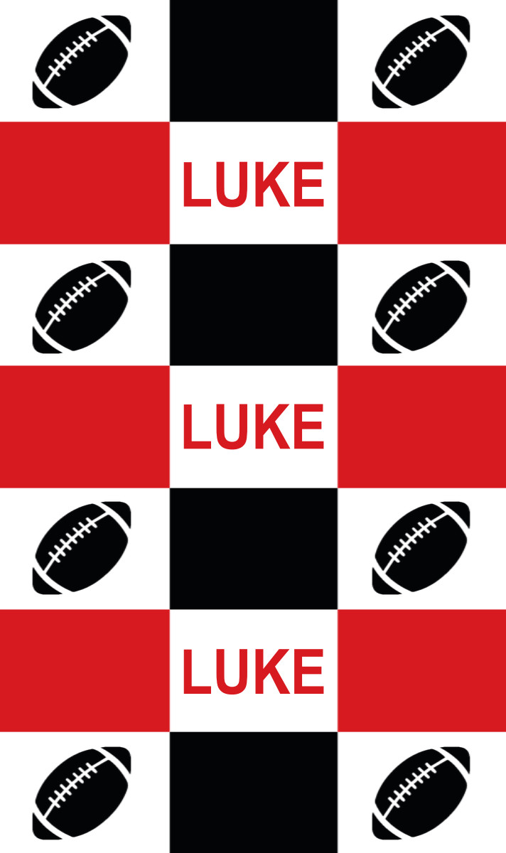 LUKE Cot Blanket - White/Red/Navy
