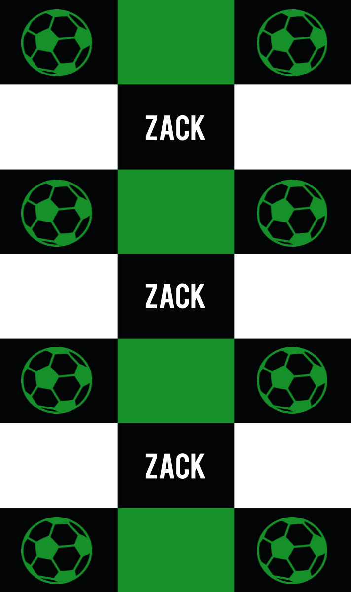ZACK Cot Blanket - Black/White/Green