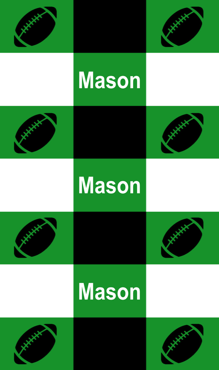 Mason Cot Blanket - Black/White/Green
