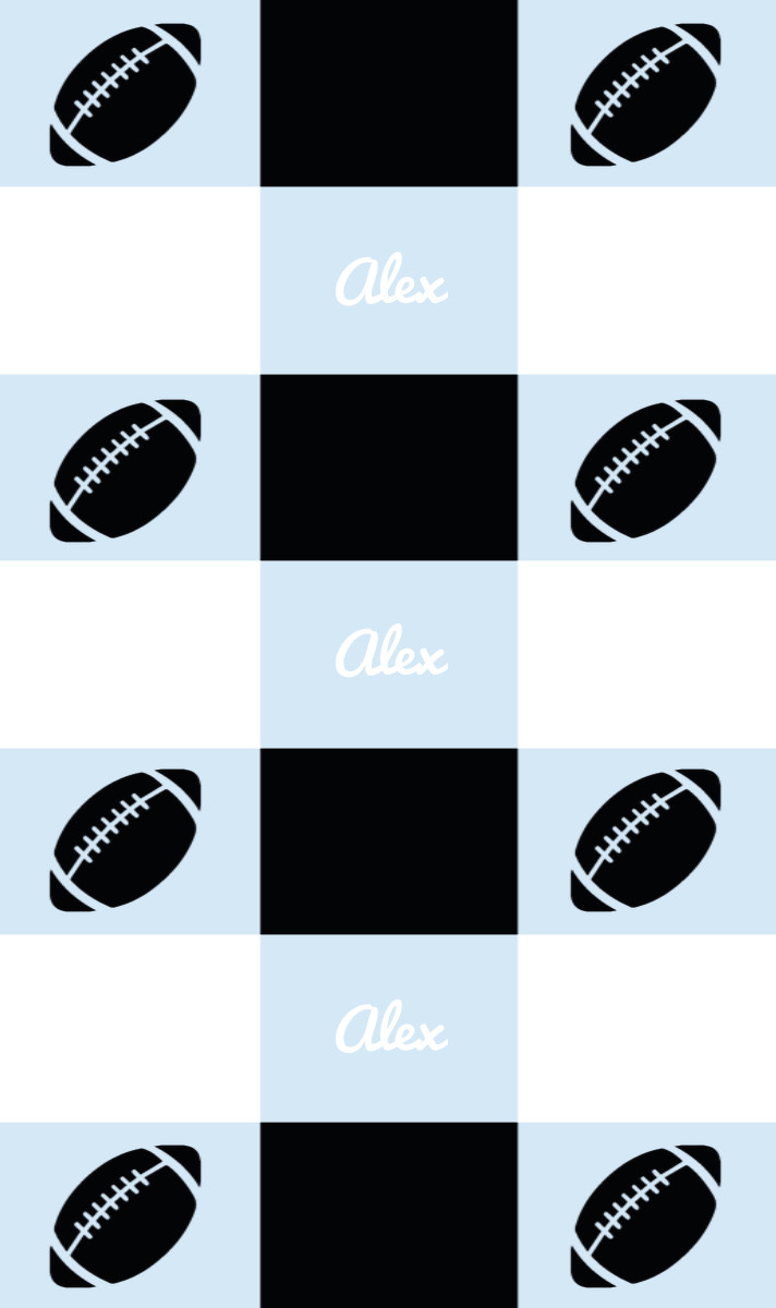 Alex Cot Blanket - Ice Blue/White/Black