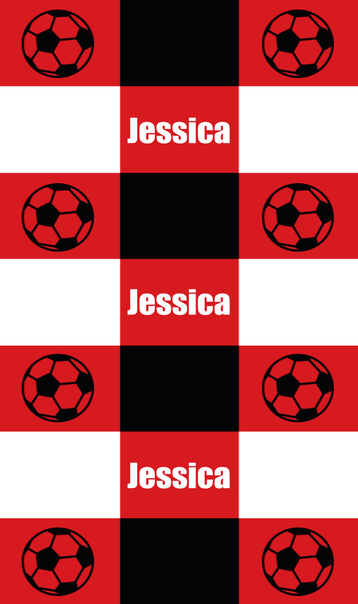 Jessica Cot Blanket - Red/White/Black