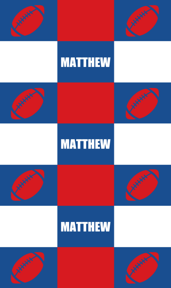 Matthew Cot Blanket - Red/Royal Blue/White