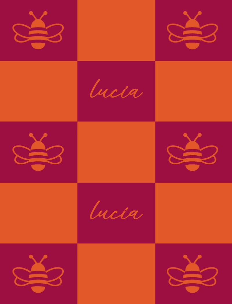 lucia Bassinet Blanket - Maroon/Mustard