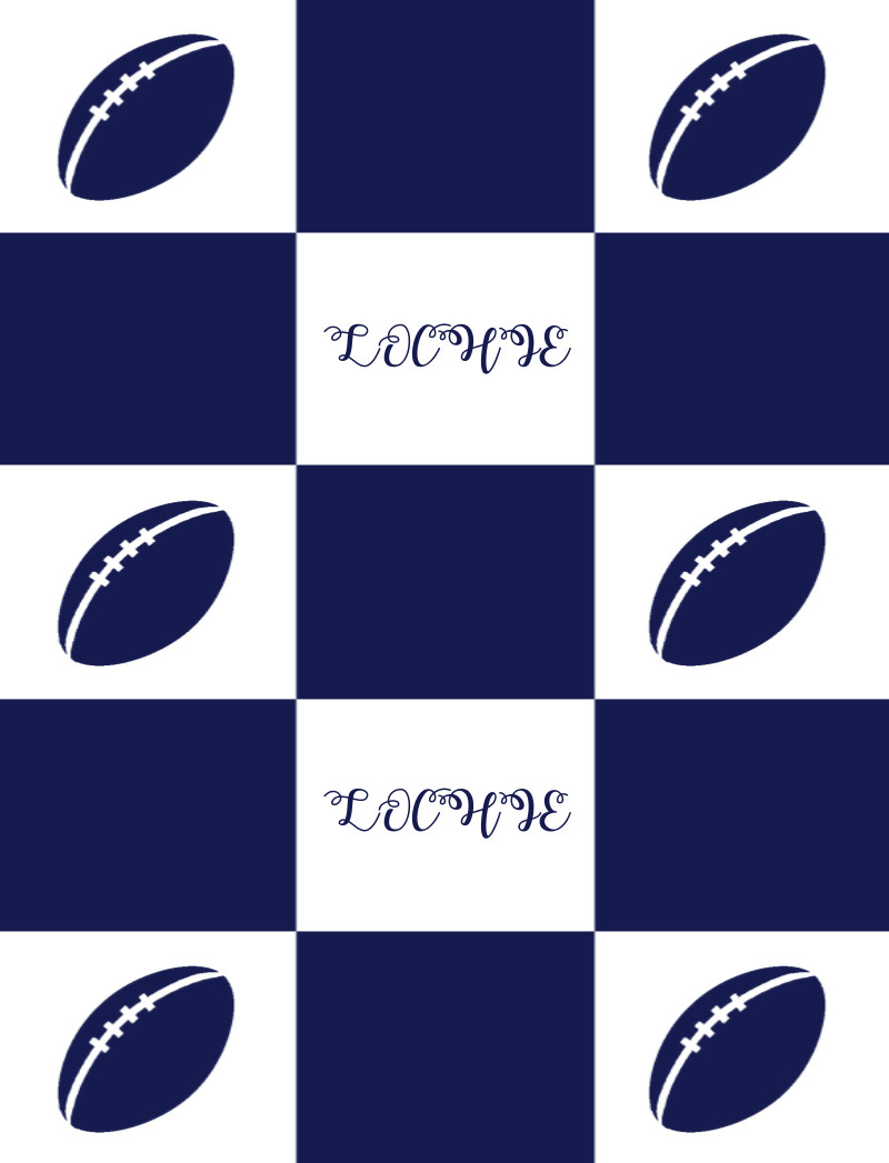 LOCHIE Bassinet Blanket - White/Navy