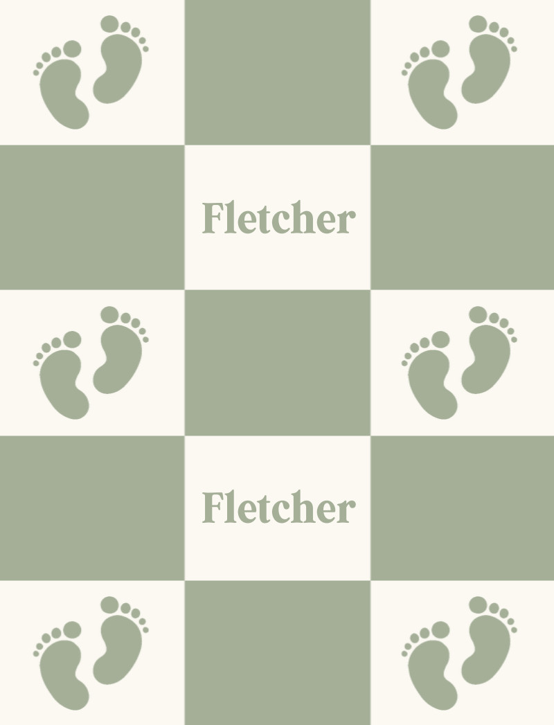 Fletcher Bassinet Blanket - Eggshell/Sage