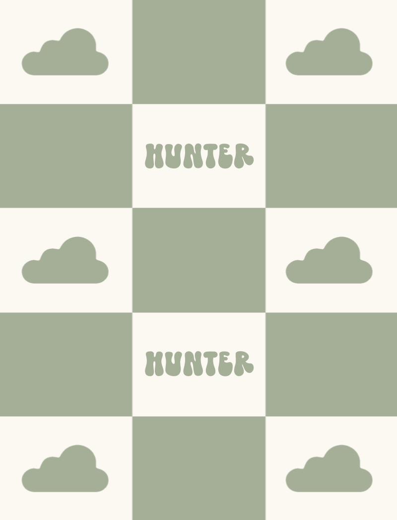 Hunter Bassinet Blanket - Eggshell/Sage
