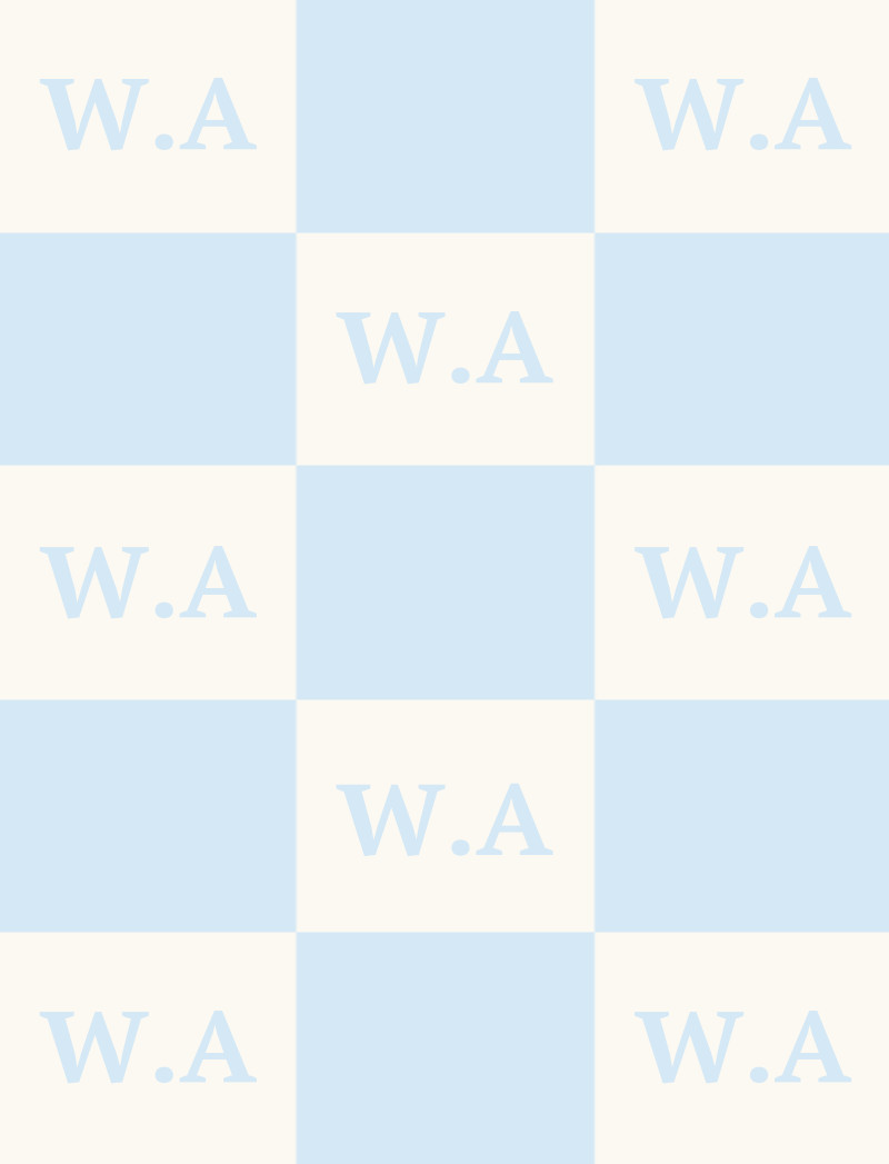 W.A Bassinet Blanket - Eggshell/Ice Blue