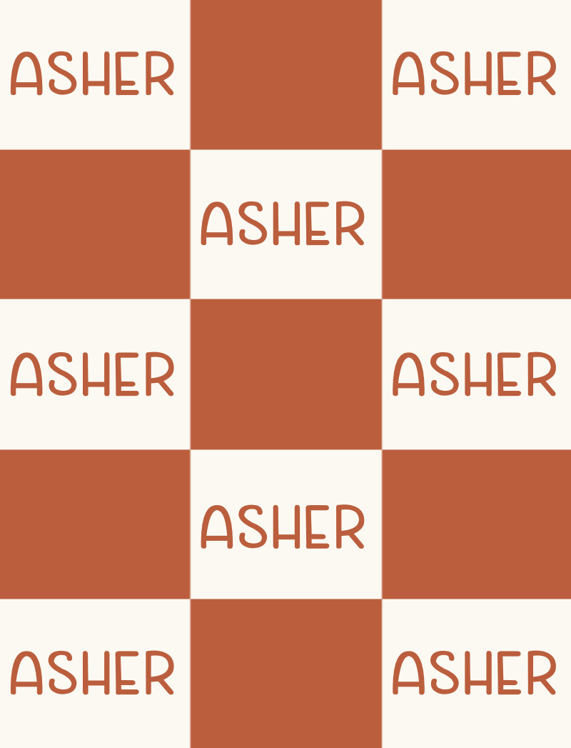 Asher Bassinet Blanket - Eggshell/Rust