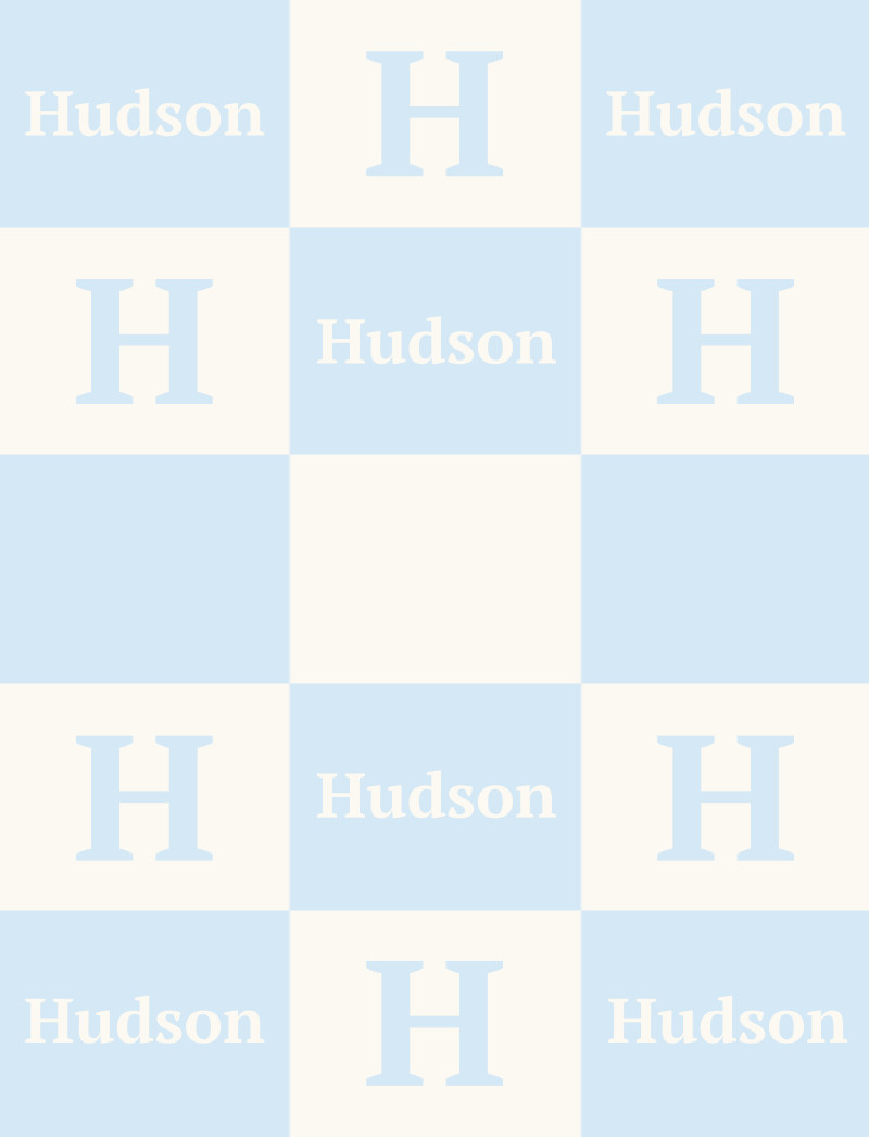 Hudson Bassinet Blanket - Ice-Blue/Eggshell with Minor Defects