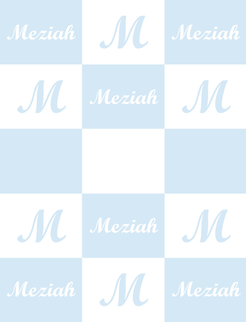 Meziah Bassinet Blanket - Ice Blue/White