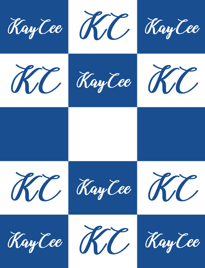 KayCee Bassinet Blanket - Royal Blue/White