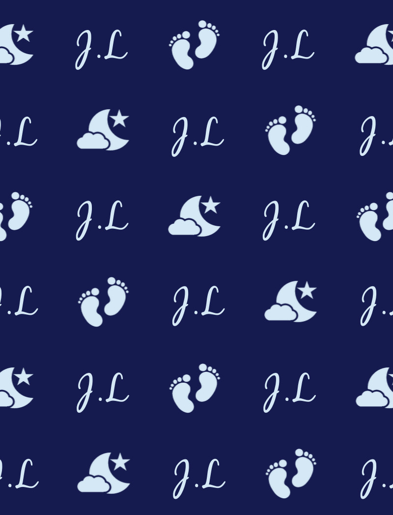 JL Bassinet Blanket - Navy/Ice Blue