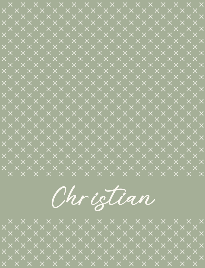 Christian Bassinet Blanket - Sage/Eggshell