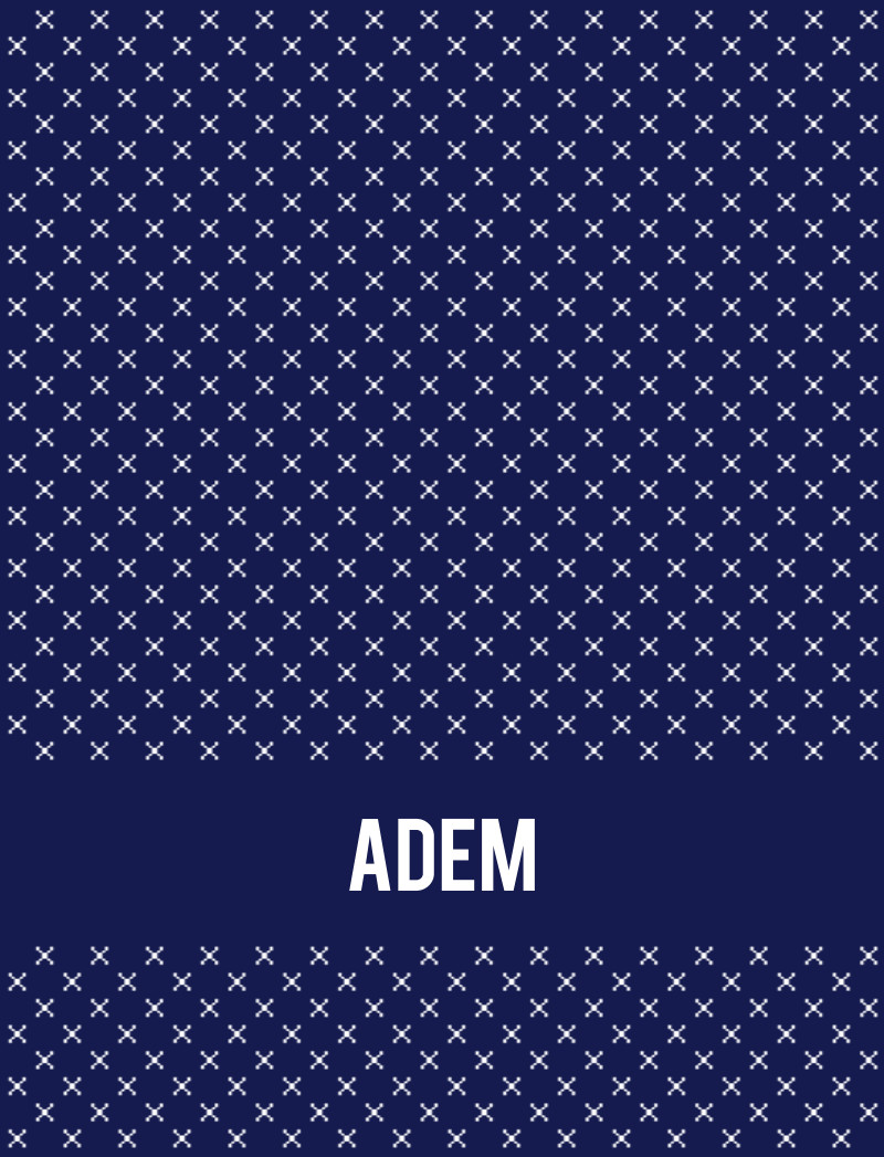 ADEM Bassinet Blanket - Navy/White