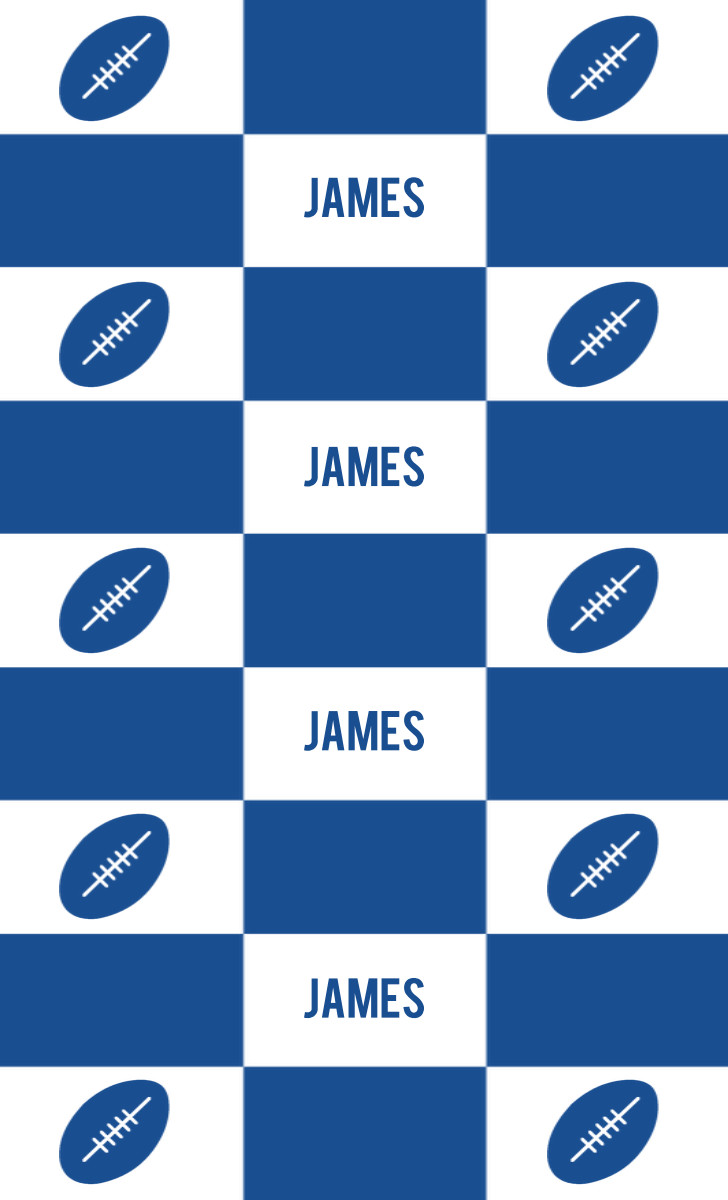 James Adult Blanket - White/Royal Blue