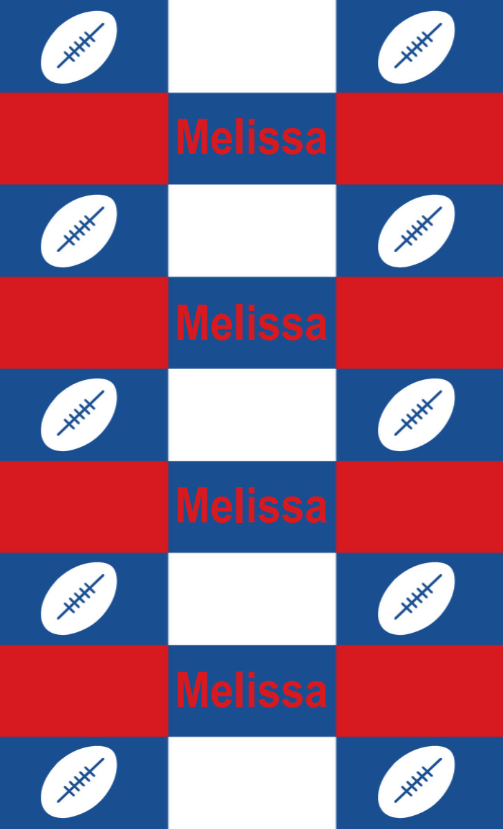 Melissa Adult Blanket - Royal Blue/Red/White