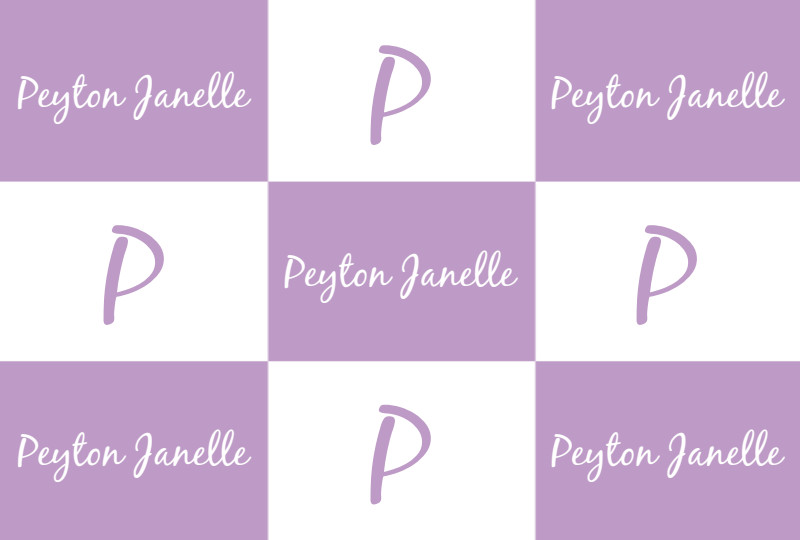 Peyton Janelle Newborn Blanket - Lavender/White