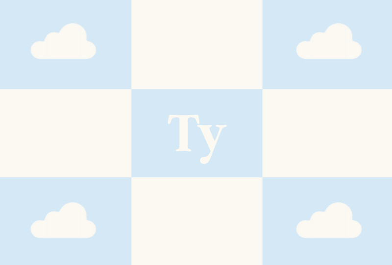 Ty Newborn Blanket - Ice Blue/Eggshell