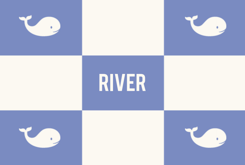 RIVER Newborn Blanket - Seamist/Eggshell