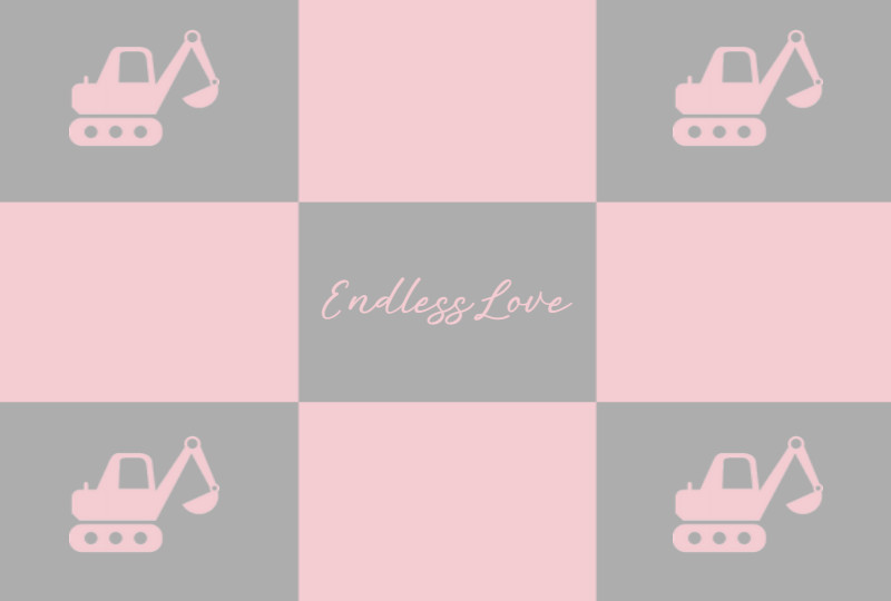 Endless Love Newborn Blanket - Pewter/Pastel Pink