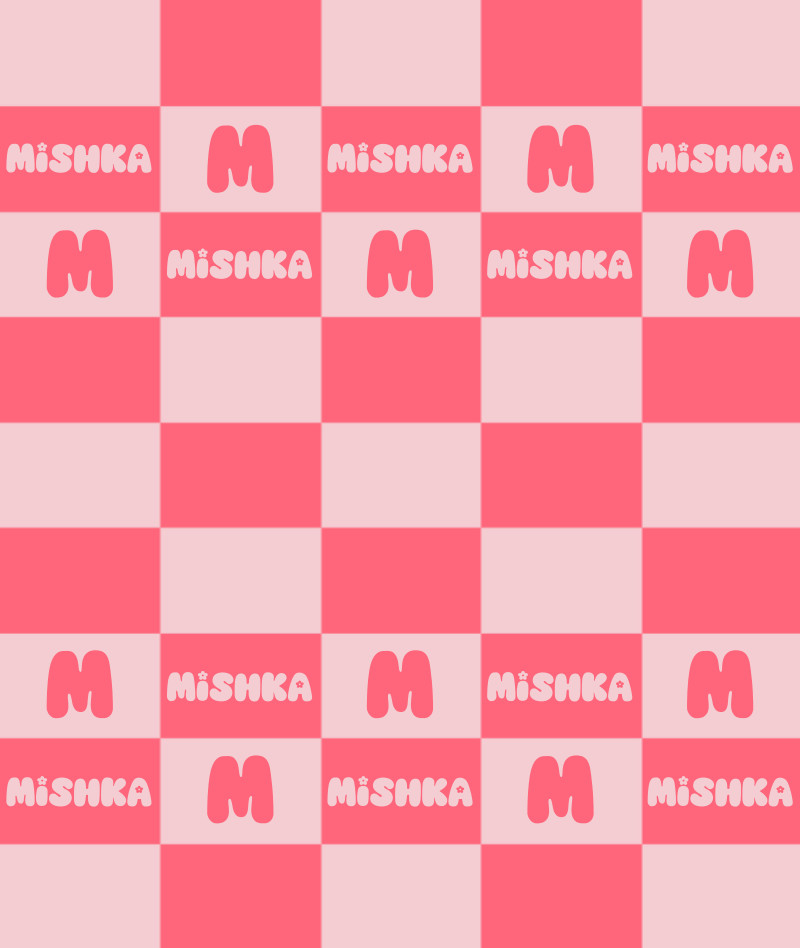 Mishka Throw Blanket - Watermelon/Pastel-Pink with Minor Defects