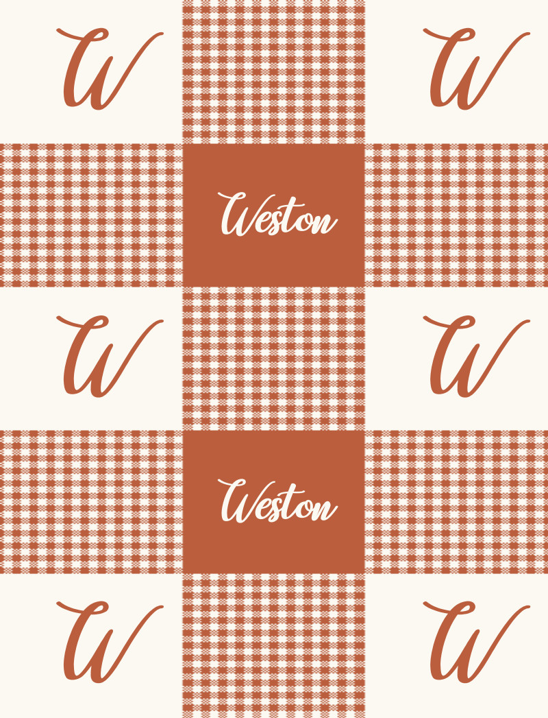 Weston Bassinet Blanket - Rust/Eggshell Perfect Condition