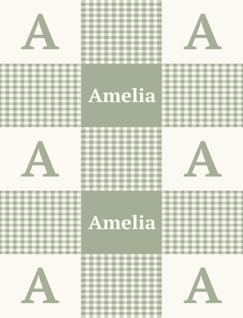 Amelia Bassinet Blanket - Sage/Eggshell