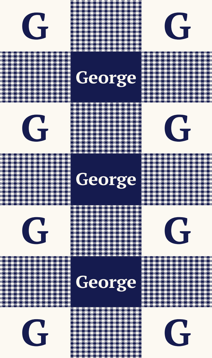 George Cot Blanket - Navy/Eggshell Perfect Condition