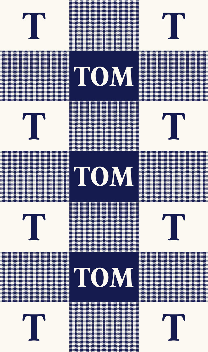 TOM Cot Blanket – Navy/Eggshell with Minor Defects