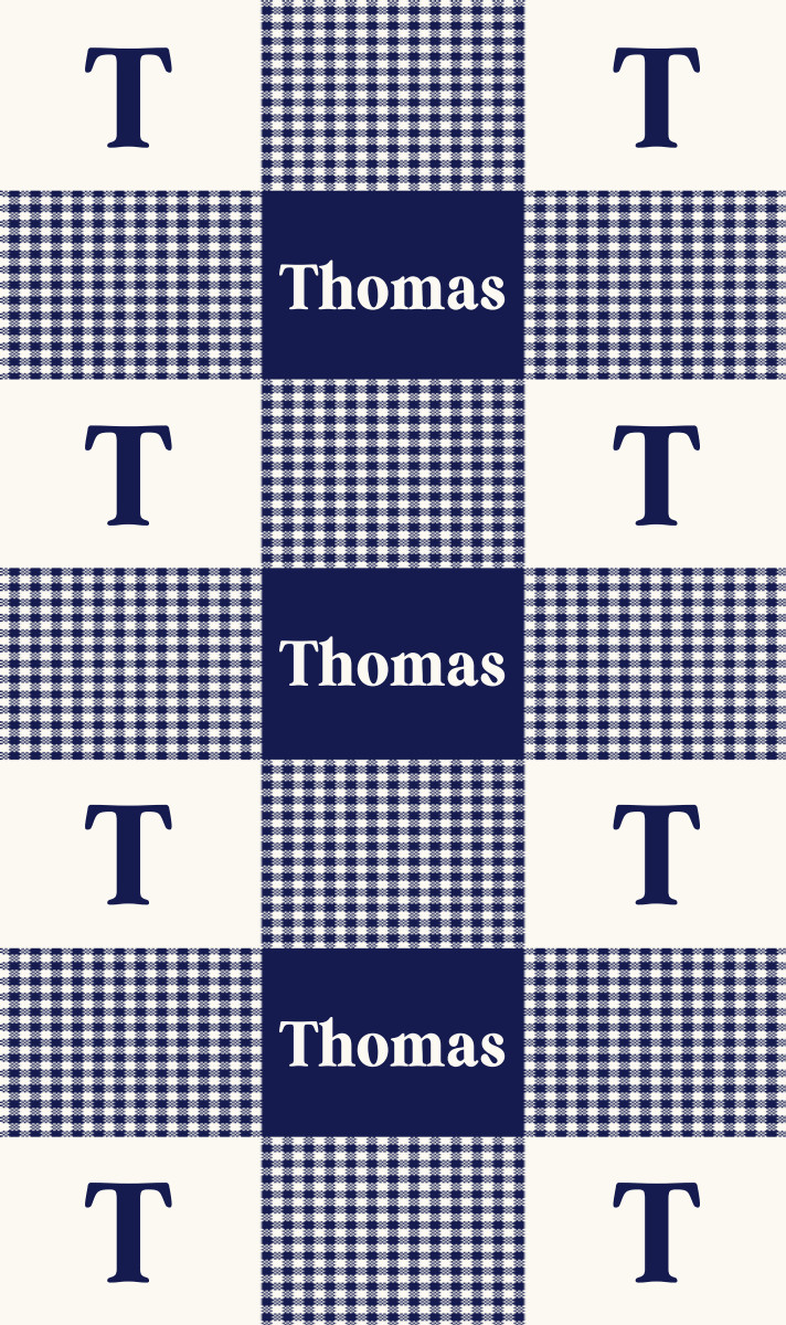 Thomas Cot Blanket – Navy/Eggshell Perfect Condition
