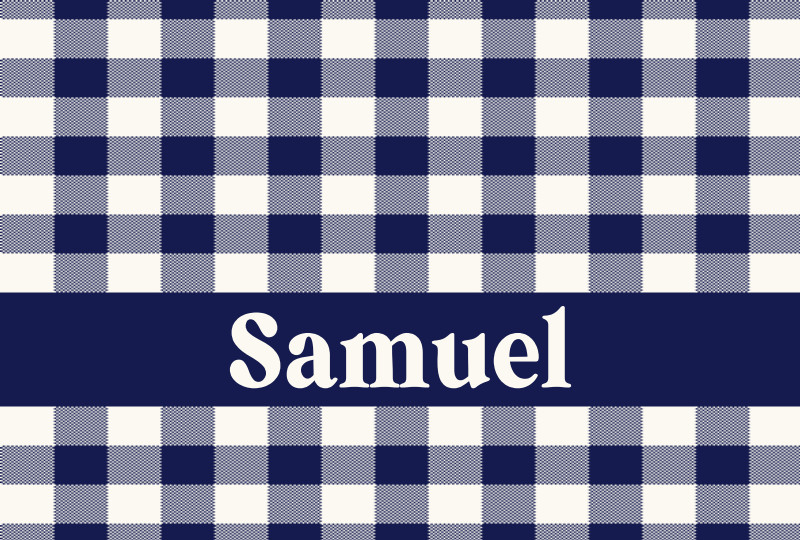 Samuel Newborn Blanket - Navy/Eggshell Perfect Condition